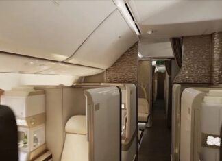 Emirates оприлюднили перші зображення Boeing 777X бізнес-класу та бортової зали очікування